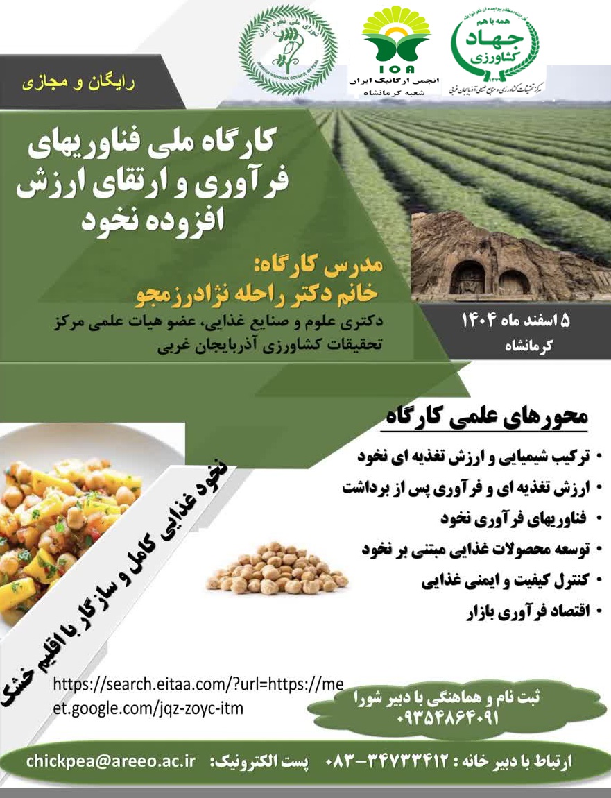 برگزاری کارگاه ملی فناوری های فرآوری و ارتقاء ارزش افزوده نخود 